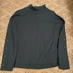 Madewell Button-Sleeve Turtleneck Top